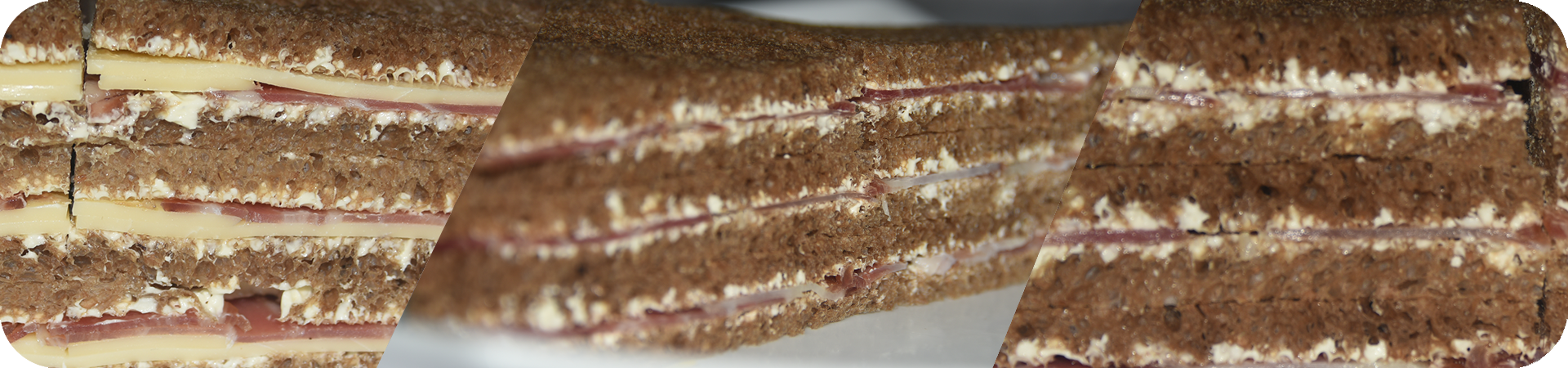 Sandwiches Integrales de bondiola o jamón y quesos